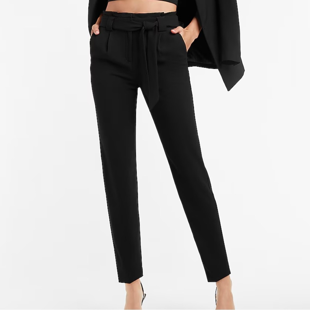 Express - High Waisted Paperbag Ankle Pant - Size 2L